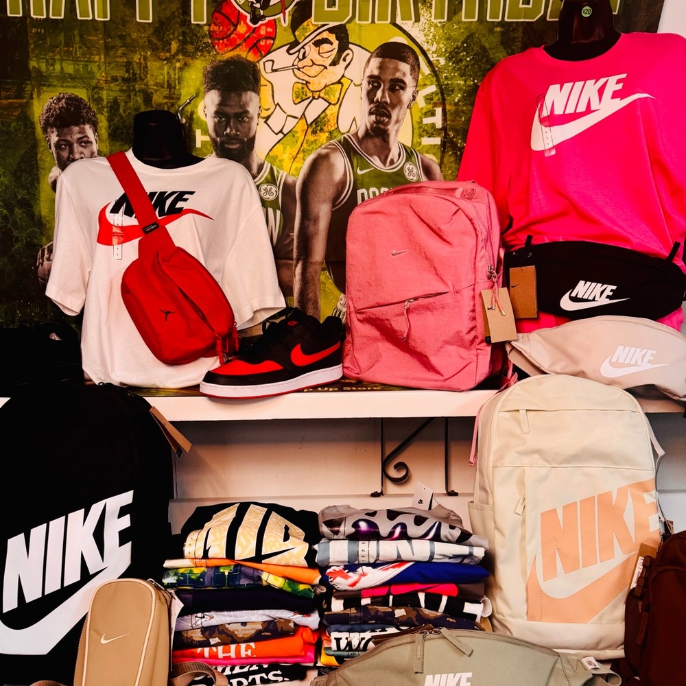 Nike Apparel and Accessories in Black, White, Red, and Pink